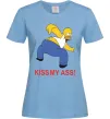 Женская футболка KISS MY ASS Homer simpson Голубой фото