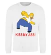 Свитшот KISS MY ASS Homer simpson Белый фото
