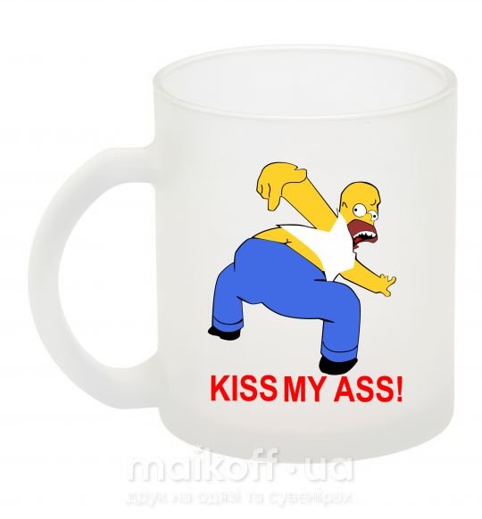 Чашка стеклянная KISS MY ASS Homer simpson Фроузен фото