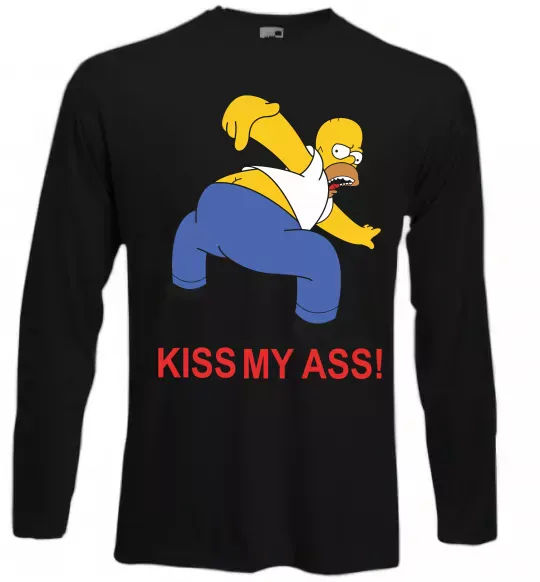 Лонгслив KISS MY ASS Homer simpson Черный фото