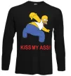 Лонгслив KISS MY ASS Homer simpson Черный Лонгслив KISS MY ASS Homer simpson Черный фото