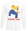 Лонгслив KISS MY ASS Homer simpson Белый Лонгслив KISS MY ASS Homer simpson Белый фото