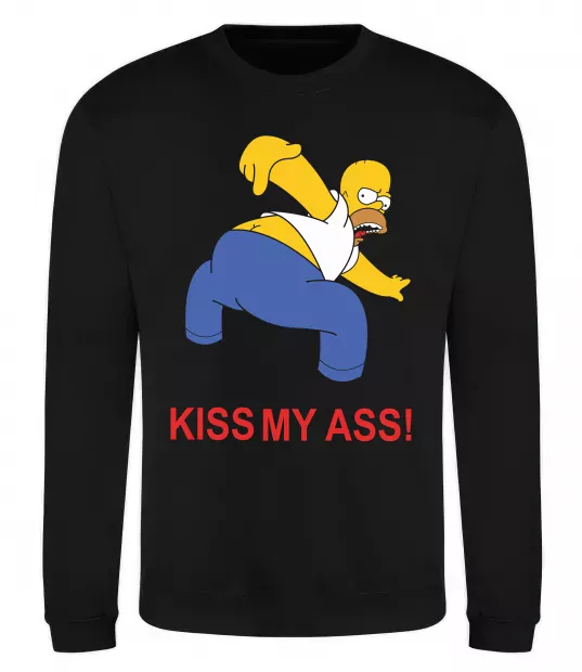 Свитшот KISS MY ASS Homer simpson Черный фото