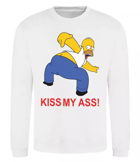 Свитшот KISS MY ASS Homer simpson Белый фото