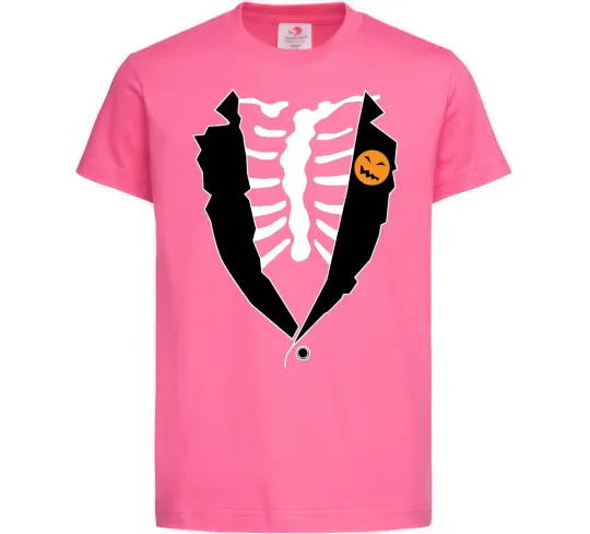 Детская футболка Фрак на Хеловвін Ярко-розовый фото