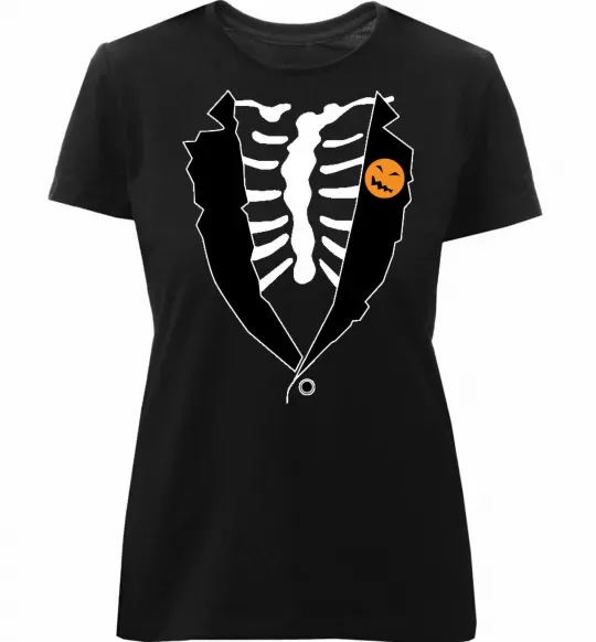 Жіноча преміум футболка Фрак на Хеловвін Чорний фото