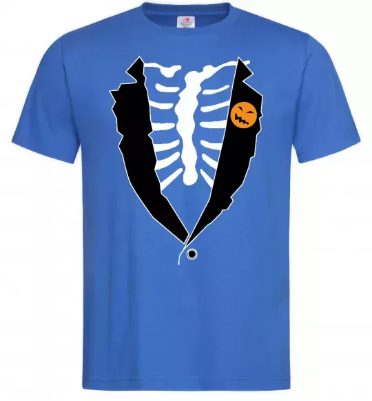 Чоловіча футболка Фрак на Хеловвін Яскраво-синій фото