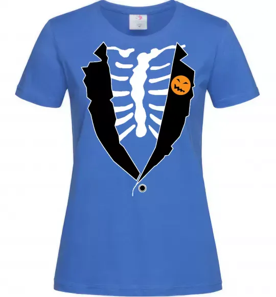 Жіноча футболка Фрак на Хеловвін Яскраво-синій фото