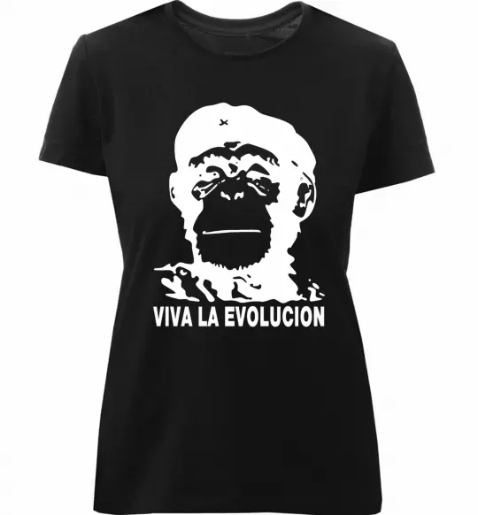 Жіноча преміум футболка VIVA LA EVOLUCION Чорний фото