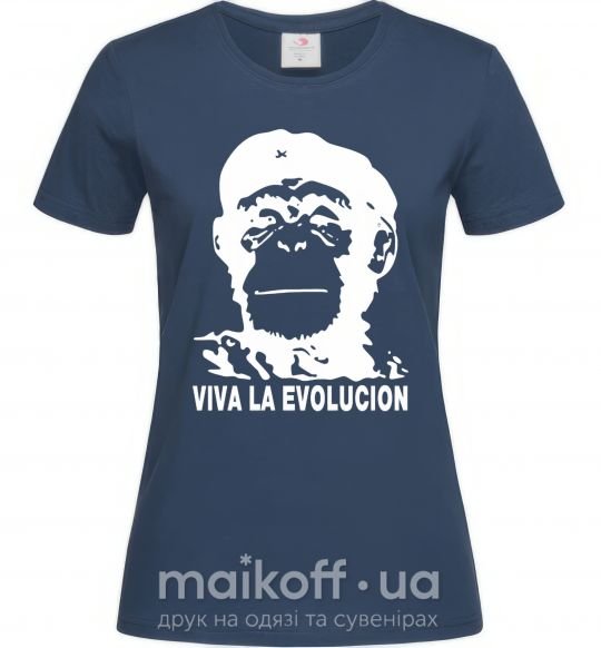 Жіноча футболка VIVA LA EVOLUCION Темно-синій фото