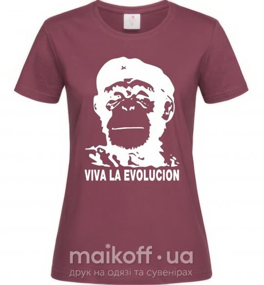 Жіноча футболка VIVA LA EVOLUCION Бордовий фото