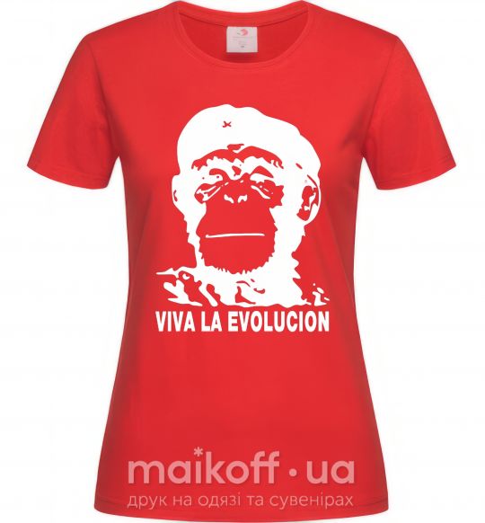 Жіноча футболка VIVA LA EVOLUCION Червоний фото