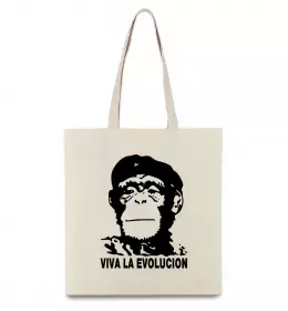 Эко-сумка Мавпа намальована Бежевый фото Эко-сумка Мавпа намальована Бежевый фото