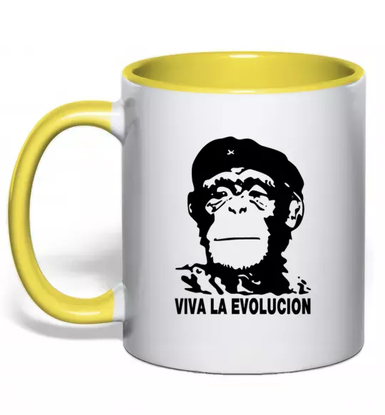 Чашка с цветной ручкой VIVA LA EVOLUCION Солнечно желтый фото