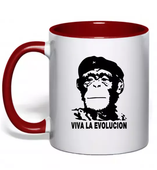 Чашка с цветной ручкой VIVA LA EVOLUCION Красный фото