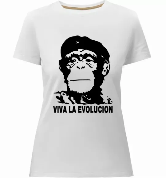 Жіноча преміум футболка VIVA LA EVOLUCION Білий фото