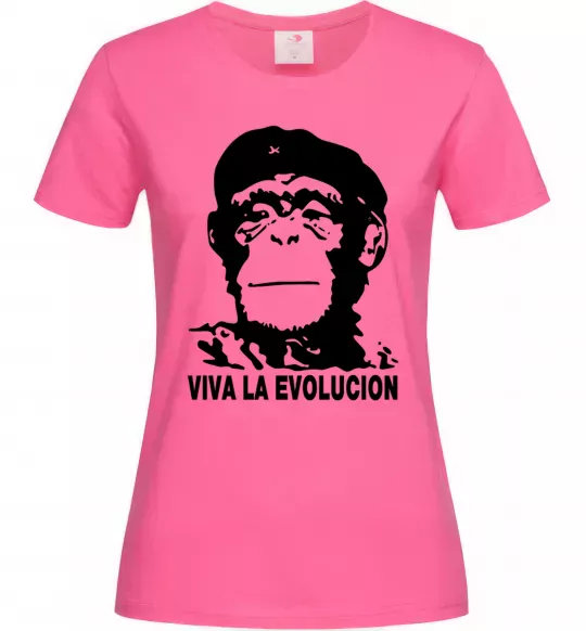 Женская футболка VIVA LA EVOLUCION Ярко-розовый фото