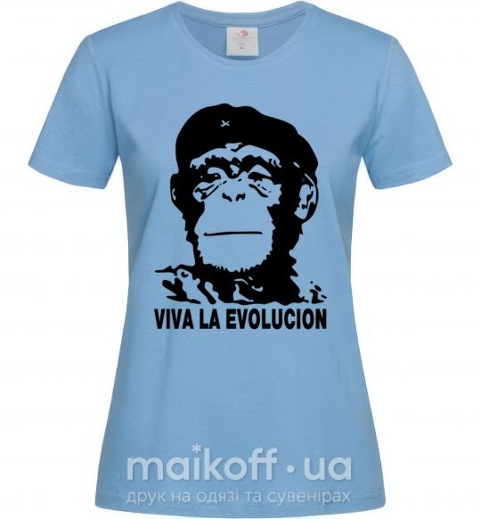 Жіноча футболка VIVA LA EVOLUCION Блакитний фото