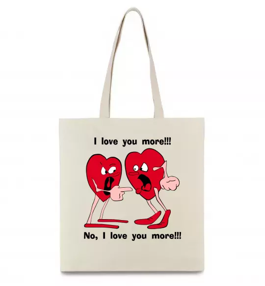 Эко-сумка I LOVE YOU MORE!... Бежевый фото