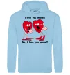 Мужская толстовка (худи) I LOVE YOU MORE!... Голубой фото