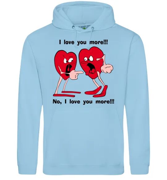 Женская толстовка (худи) I LOVE YOU MORE!... Голубой фото