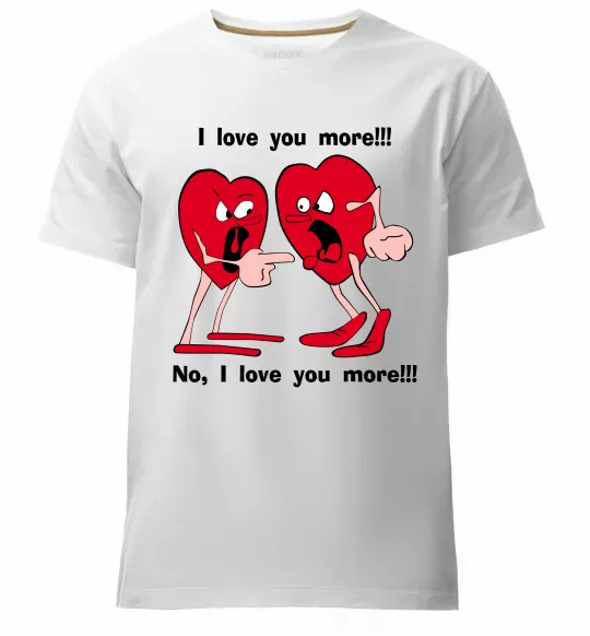 Мужская премиум футболка I LOVE YOU MORE!... Белый фото