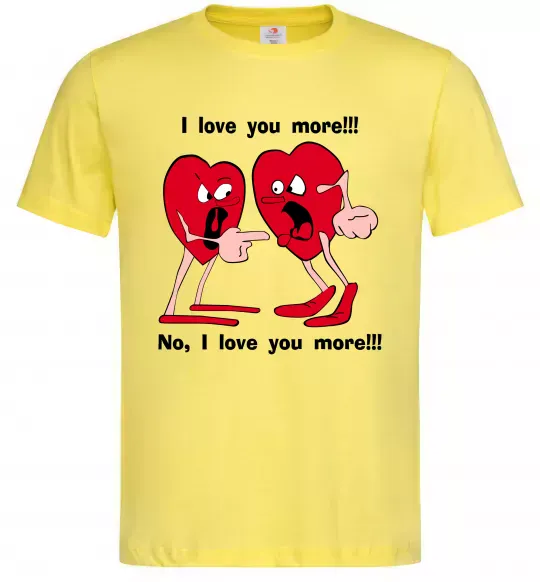 Мужская футболка I LOVE YOU MORE!... Лимонный фото