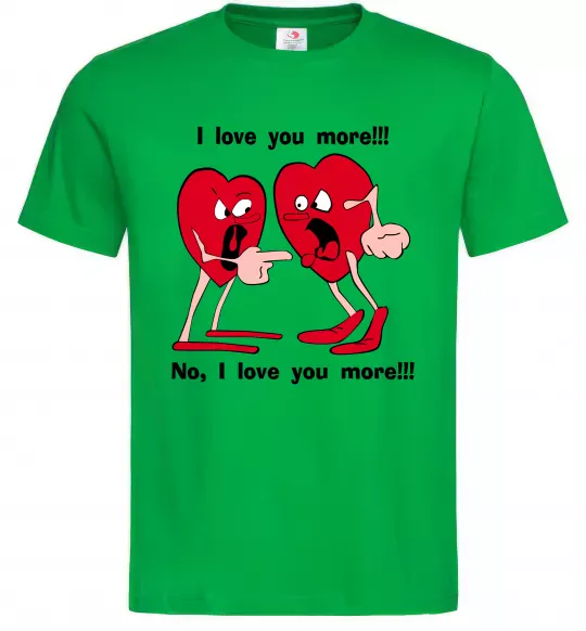Мужская футболка I LOVE YOU MORE!... Зеленый фото