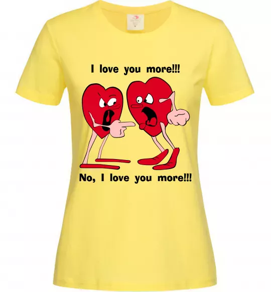 Женская футболка I LOVE YOU MORE!... Лимонный фото