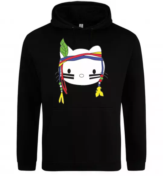 Чоловіча толстовка (худі) HELLO KITTY INDIAN Чорний фото