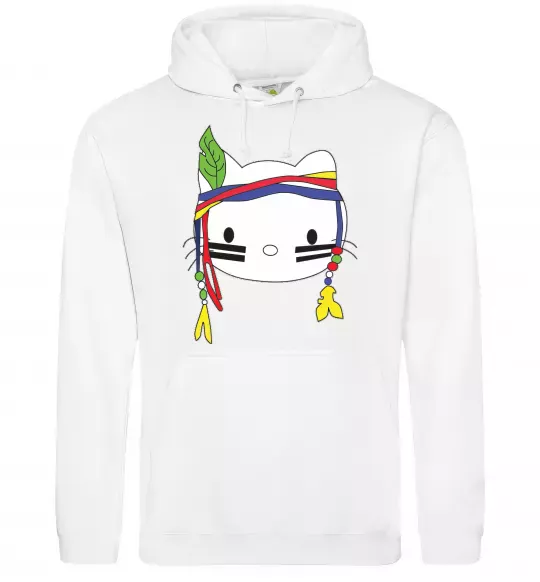 Чоловіча толстовка (худі) HELLO KITTY INDIAN Білий фото
