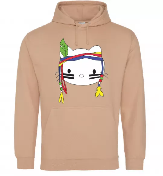 Женская толстовка (худи) HELLO KITTY INDIAN Песочный фото