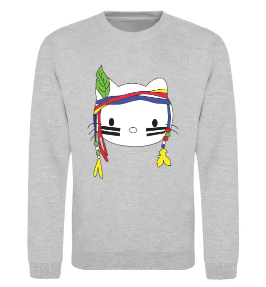 Свитшот HELLO KITTY INDIAN Серый меланж фото