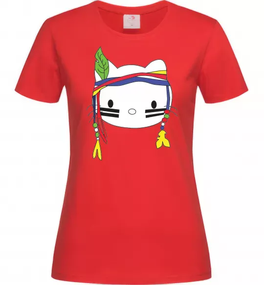 Женская футболка HELLO KITTY INDIAN Красный фото