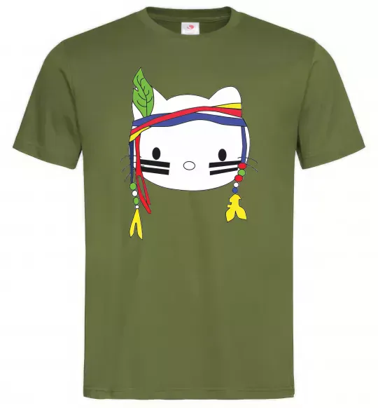 Мужская футболка HELLO KITTY INDIAN Оливковый фото