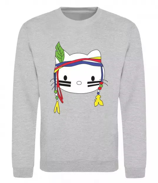 Свитшот HELLO KITTY INDIAN Серый меланж фото