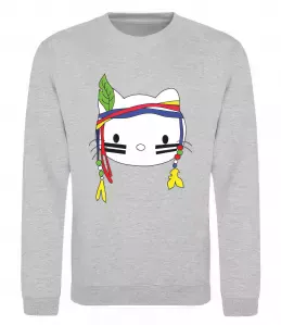 Свитшот HELLO KITTY INDIAN Серый меланж фото