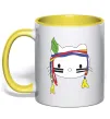 Чашка с цветной ручкой HELLO KITTY INDIAN Лимонный Чашка с цветной ручкой HELLO KITTY INDIAN Лимонный фото