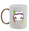 Чашка с цветной ручкой HELLO KITTY INDIAN Золото фото