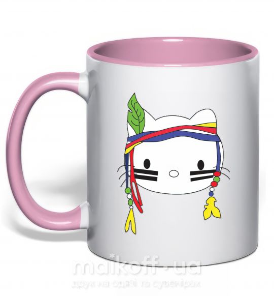 Чашка с цветной ручкой HELLO KITTY INDIAN Нежно розовый фото