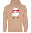 Мужская толстовка (худи) Hello kitty in caps Песочный фото