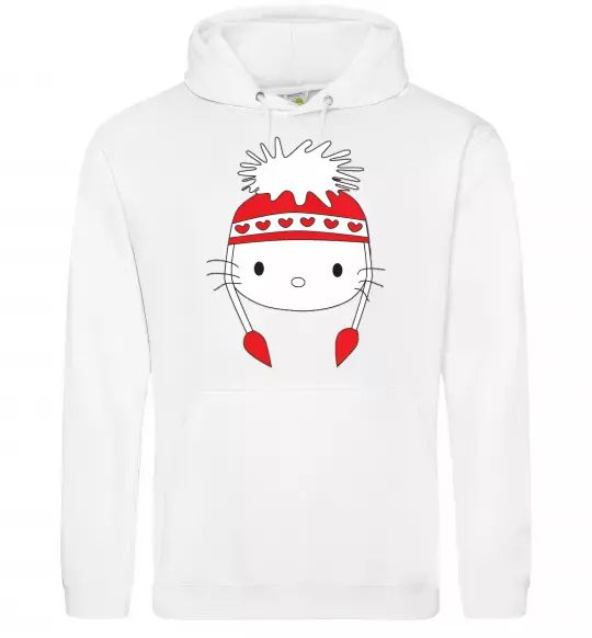Женская толстовка (худи) Hello kitty in caps Белый фото