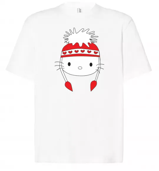 Футболка Оверсайз Hello kitty in caps Белый фото