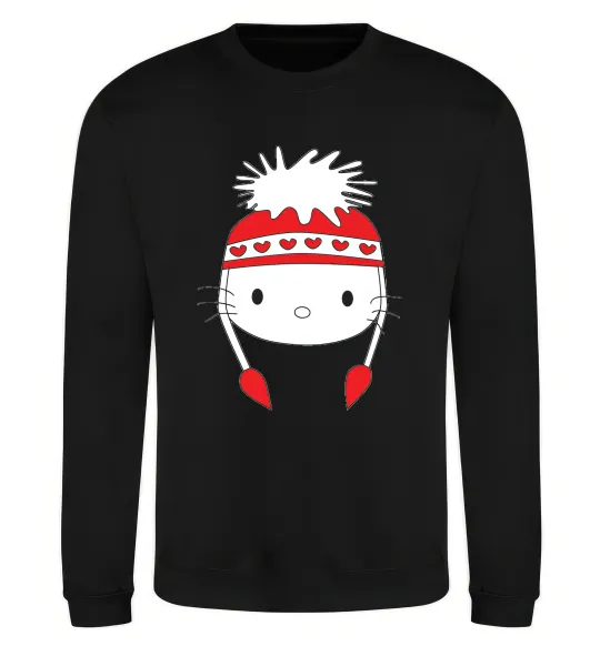 Світшот Hello kitty in caps Чорний фото