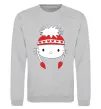 Світшот Hello kitty in caps Сірий меланж фото