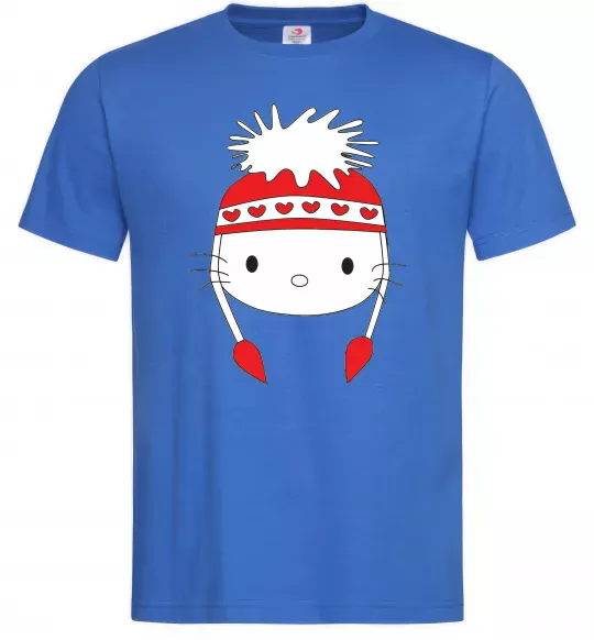 Чоловіча футболка Hello kitty in caps Яскраво-синій фото