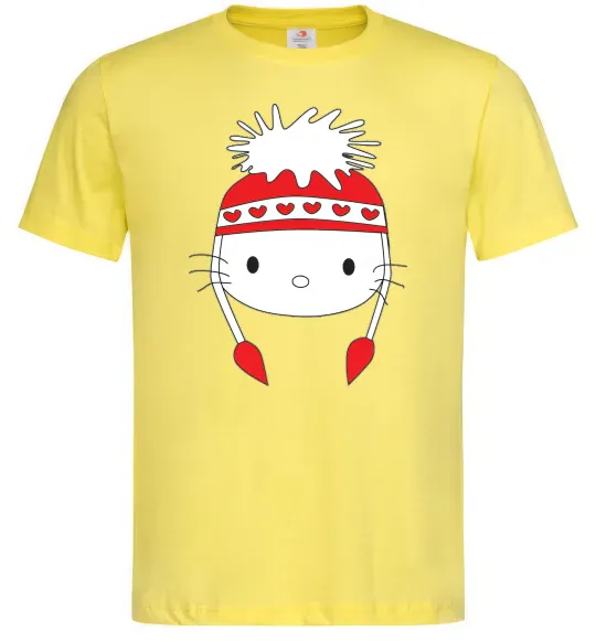 Чоловіча футболка Hello kitty in caps Лимонний фото