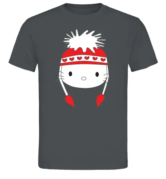 Чоловіча футболка Hello kitty in caps Графіт фото