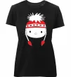 Женская премиум футболка Hello kitty in caps Черный фото