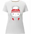 Женская премиум футболка Hello kitty in caps Белый фото